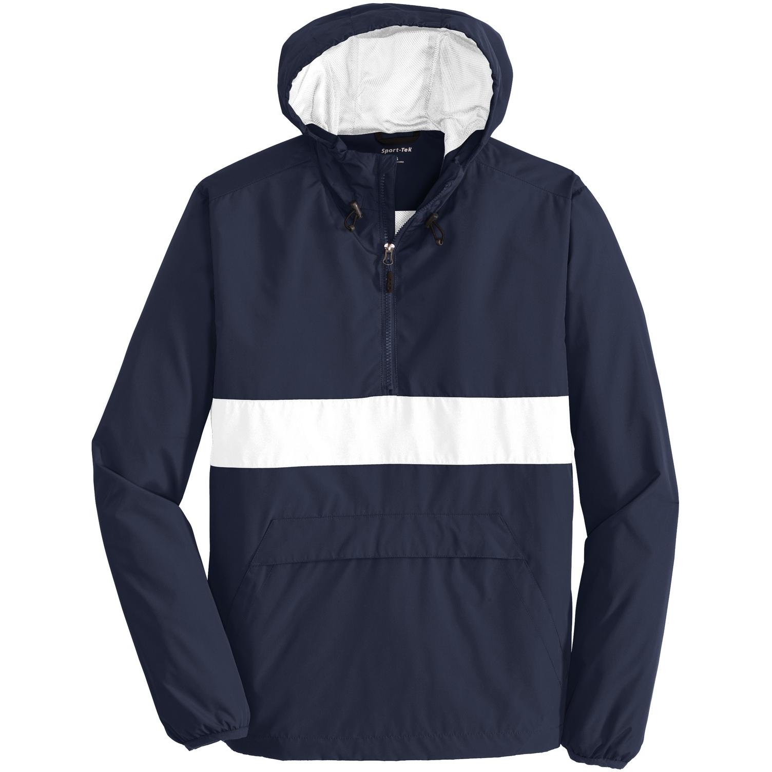 SportTek JST65 Zipped Pocket Anorak True Navy/White Full Source