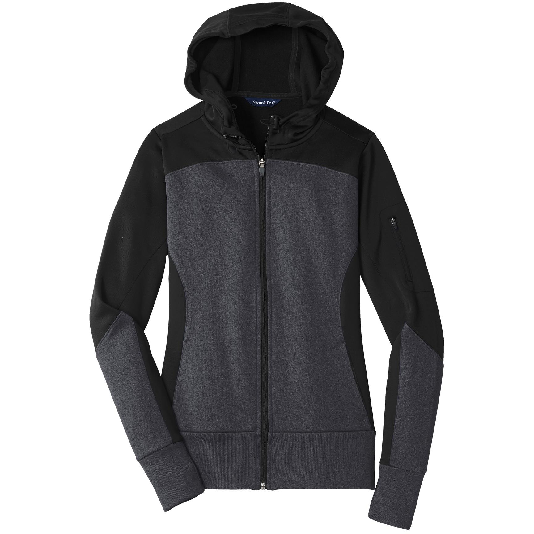 Sport-Tek Ladies Tech Fleece Colorblock Full-Zip Hooded Jacket