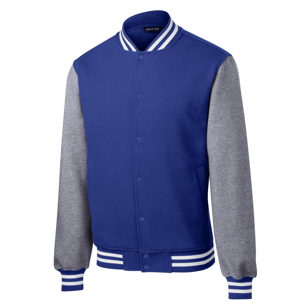 Sport-Tek ST270 Fleece Letterman Jacket - True Royal/Vintage
