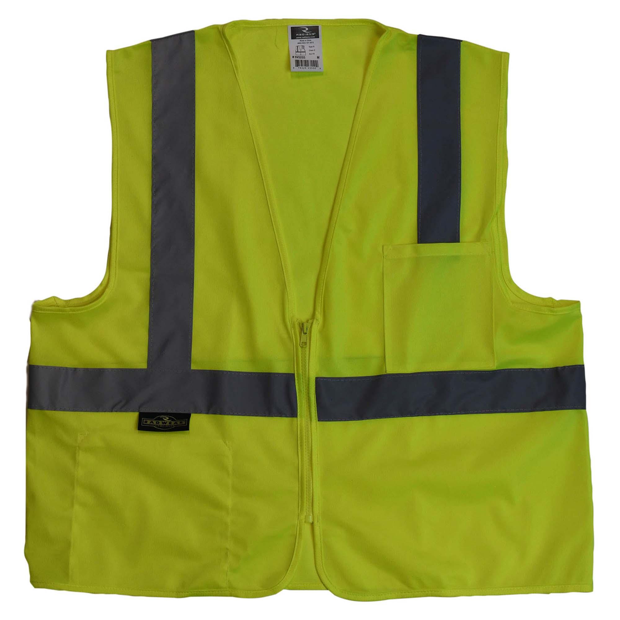 Radians SV2ZGS Economy Type R Class Solid Safety Vest with Zipper  Yellow/Lime Full Source
