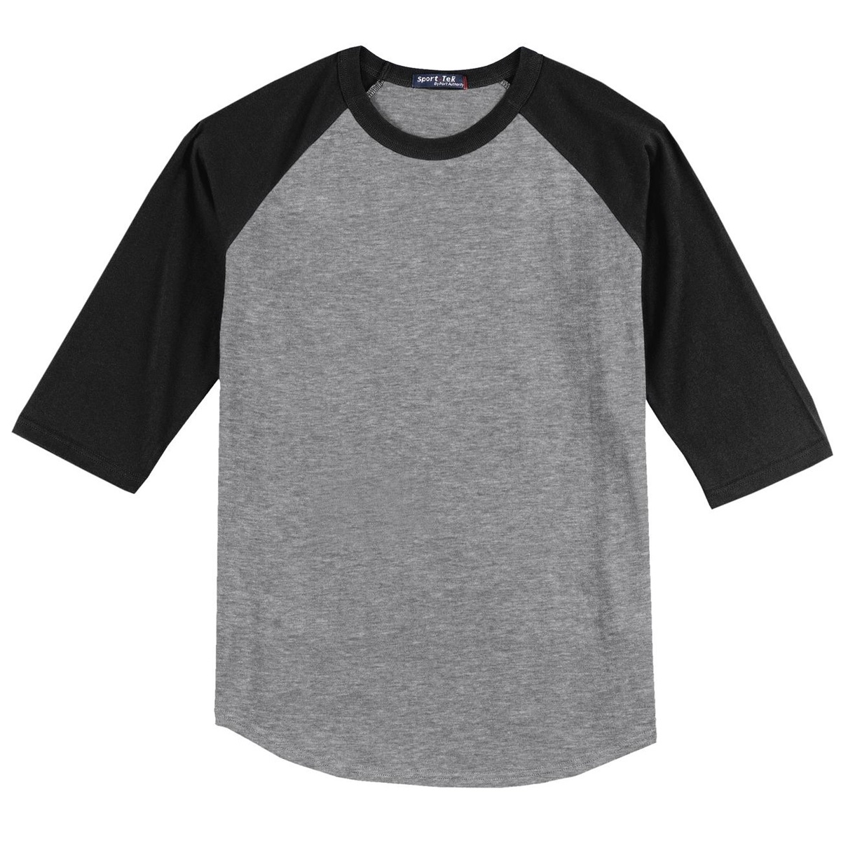 Sport-Tek T200 Colorblock Raglan Jersey - Heather Grey/Black | Full Source