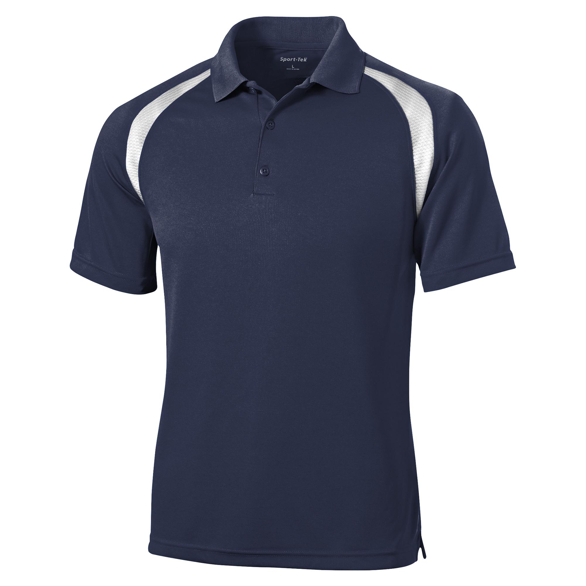 Sport-Tek T476 Dry Zone Colorblock Raglan Polo - True Navy/White | Full ...