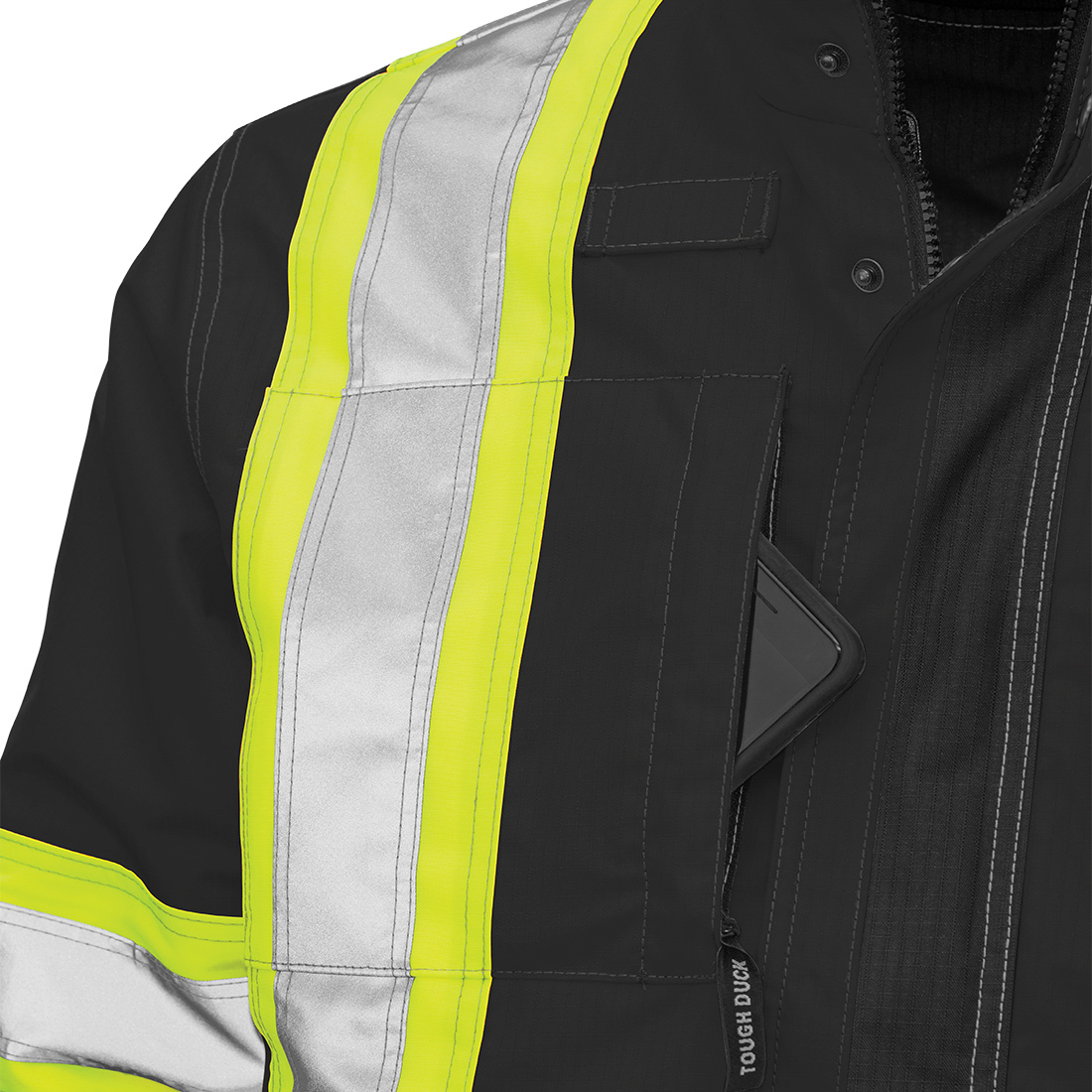 Tough Duck S187 Type O Class 1 Ripstop 4-In-1 Safety Jacket