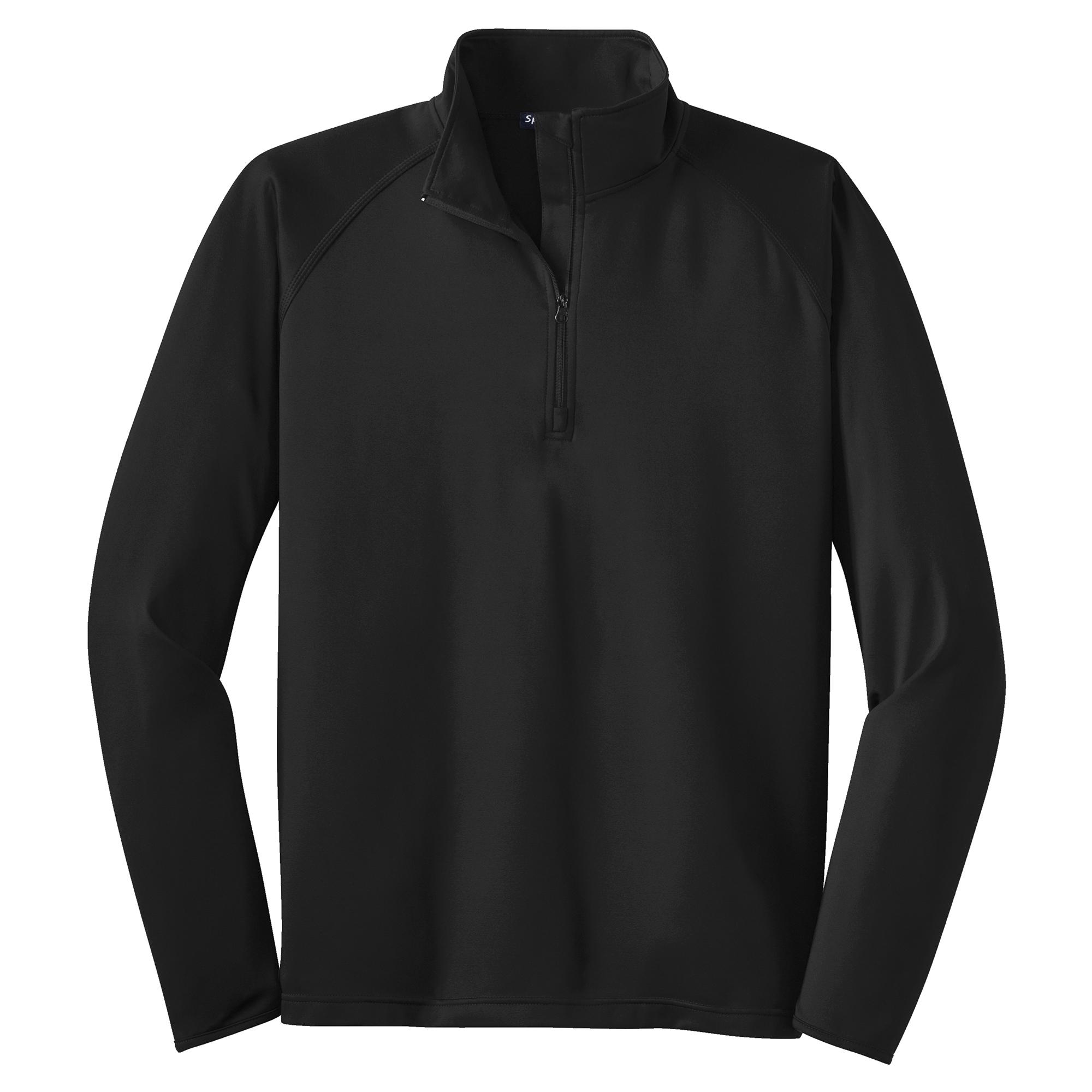 Sport-Tek TST850 Tall Sport-Wick Stretch 1/2-Zip Pullover - Black