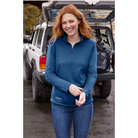 Eddie Bauer EB2370 Ladies Smooth Mid Layer Fleece 1/2-Zip - Cobalt Blue