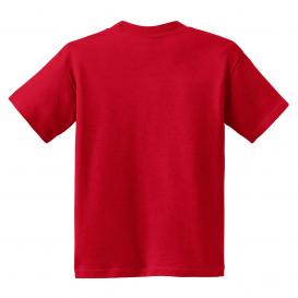 Hanes 5370 Youth EcoSmart 50/50 Cotton/Polyester T-Shirt - Deep Red