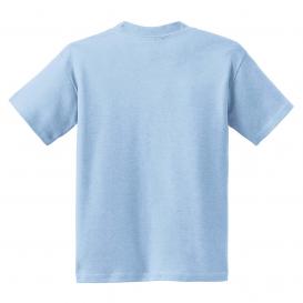 Hanes 5370 Youth EcoSmart 50/50 Cotton/Polyester T-Shirt - Light Blue