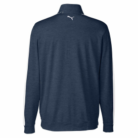 PUMA Golf 599129 Cloudspun Quarter-Zip - Navy Blazer Heather/Bright White