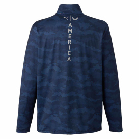 PUMA Golf 599440 Volition Flanked Quarter-Zip - Navy Blazer