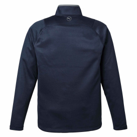 PUMA Golf 631105 Waffle Fleece Quarter-Zip - Deep Navy