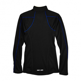 North End 78187 Ladies Radar 1/4-Zip Performance Long Sleeve Top - Black/True Royal