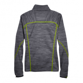 North End 78697 Ladies Flux Melange Bonded Fleece Jacket - Carbon/Acid Green