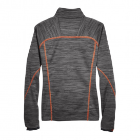 North End 78697 Ladies Flux Melange Bonded Fleece Jacket - Carbon/Orange Soda
