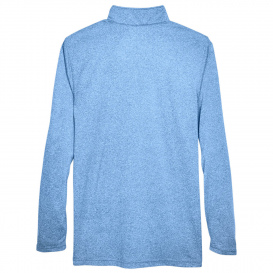 UltraClub 8618 Men\'s Cool & Dry Heathered Performance 1/4-Zip - Columbia Blue Heather