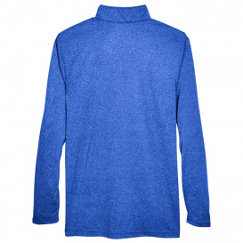 UltraClub 8618 Men\'s Cool & Dry Heathered Performance 1/4-Zip - Royal Heather