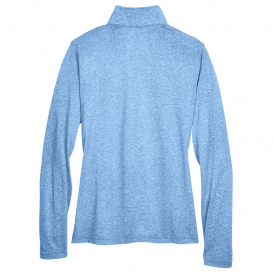 UltraClub 8618W Ladies Cool & Dry Heathered Performance 1/4-Zip - Columbia Blue Heather
