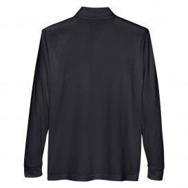 Core 365 88192P Adult Pinnacle Performance Long-Sleeve Pique Polo with Pocket - Black