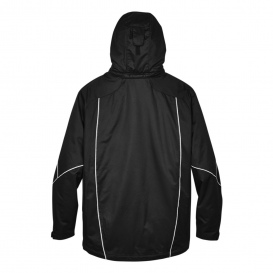 North End 88196 Men\'s Angle 3-in-1 Jacket with Bonded Fleece Liner - Black