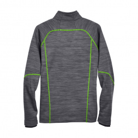 North End 88697 Men\'s Flux Melange Bonded Fleece Jacket - Carbon/Acid Green