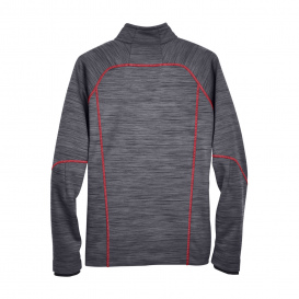 North End 88697 Men\'s Flux Melange Bonded Fleece Jacket - Carbon/Olympic Red