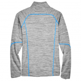 North End 88697 Men\'s Flux Melange Bonded Fleece Jacket - Platinum/Olympic Blue