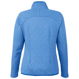 Core 365 CE72W Ladies Venture Heathered Stripe Full-Zip - True Royal/White