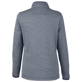 Core 365 CE73W Ladies Venture Heathered Stripe Quarter-Zip - Classic Navy/White