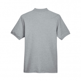 Devon & Jones D100 Men\'s Pima Pique Short Sleeve Polo - Grey Heather