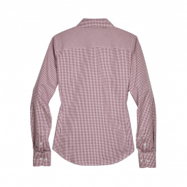 Devon & Jones D640W Ladies Crown Woven Collection Gingham Check - Burgundy