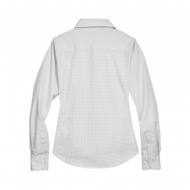 Devon & Jones D640W Ladies Crown Woven Collection Gingham Check - Silver