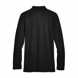 Devon & Jones DG20L CrownLux Performance Plaited Long Sleeve Polo - Black
