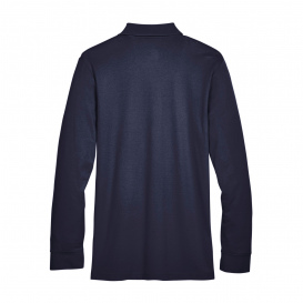 Devon & Jones DG20L CrownLux Performance Plaited Long Sleeve Polo - Navy