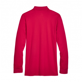 Devon & Jones DG20L CrownLux Performance Plaited Long Sleeve Polo - Red