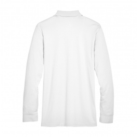 Devon & Jones DG20L CrownLux Performance Plaited Long Sleeve Polo - White