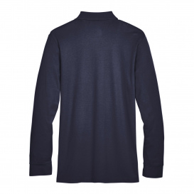 Devon & Jones DG20LT Tall CrownLux Performance Plaited Long Sleeve Polo - Navy