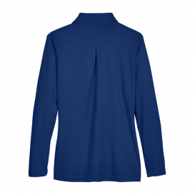 Devon & Jones DG20LW CrownLux Performance Ladies Plaited Long Sleeve Polo - True Royal