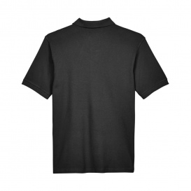 Harriton M200 Mens 6 oz. Ringspun Cotton Pique Short-Sleeve Polo - Black