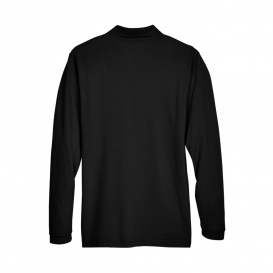 Harriton M265L Men's 5.6 oz. Easy Blend Long Sleeve Polo - Black