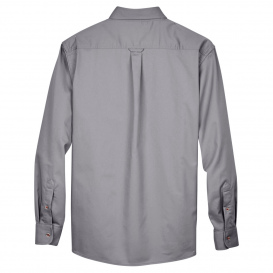 Harriton M500 Easy Blend Long-Sleeve Twill Shirt with Stain Release - Dark Grey