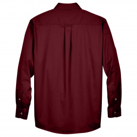 Harriton M500 Easy Blend Long-Sleeve Twill Shirt with Stain Release - Wine
