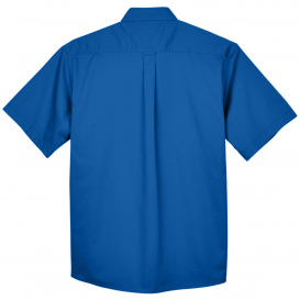 Harriton M500S Men\'s Easy Blend Short-Sleeve Twill Shirt with Stain Release - French Blue