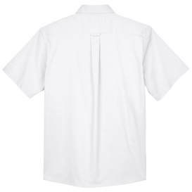 Harriton M500S Men's Easy Blend Short-Sleeve Twill Shirt with Stain Release - White