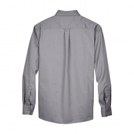 Harriton M500T Men's Tall Easy Blend Long Sleeve Twill Shirt with Stain Release - Dark Grey