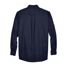Harriton M500T Men's Tall Easy Blend Long Sleeve Twill Shirt with Stain Release - Navy