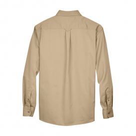 Harriton M500T Men\'s Tall Easy Blend Long Sleeve Twill Shirt with Stain Release - Stone