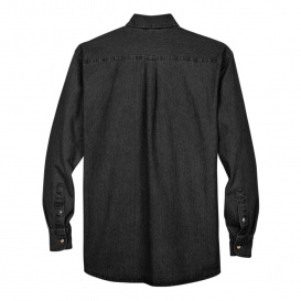 Harriton M550T Tall 6.5 oz. Long Sleeve Denim Shirt - Washed Black