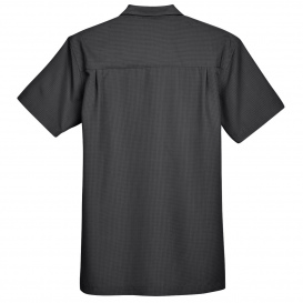 Harriton M560 Men\'s Barbados Textured Camp Shirt - Black