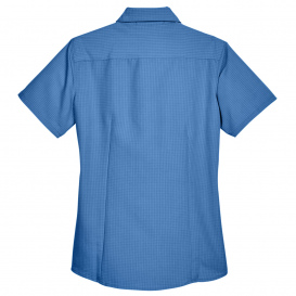 Harriton M560W Ladies Barbados Textured Camp Shirt - Pool Blue