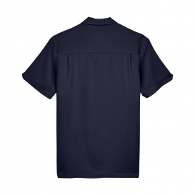 Harriton M575 Men\'s Two-Tone Bahama Cord Camp Shirt - Navy/Creme