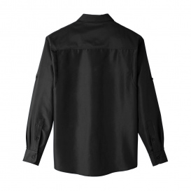 Harriton M580L Men\'s Key West Long Sleeve Performance Staff Shirt - Black